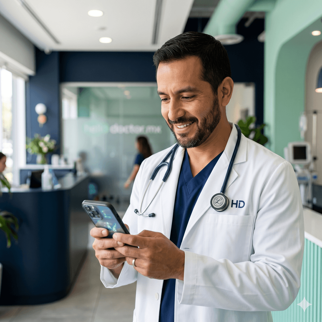 Doctor atendiendo pacientes por WhatsApp